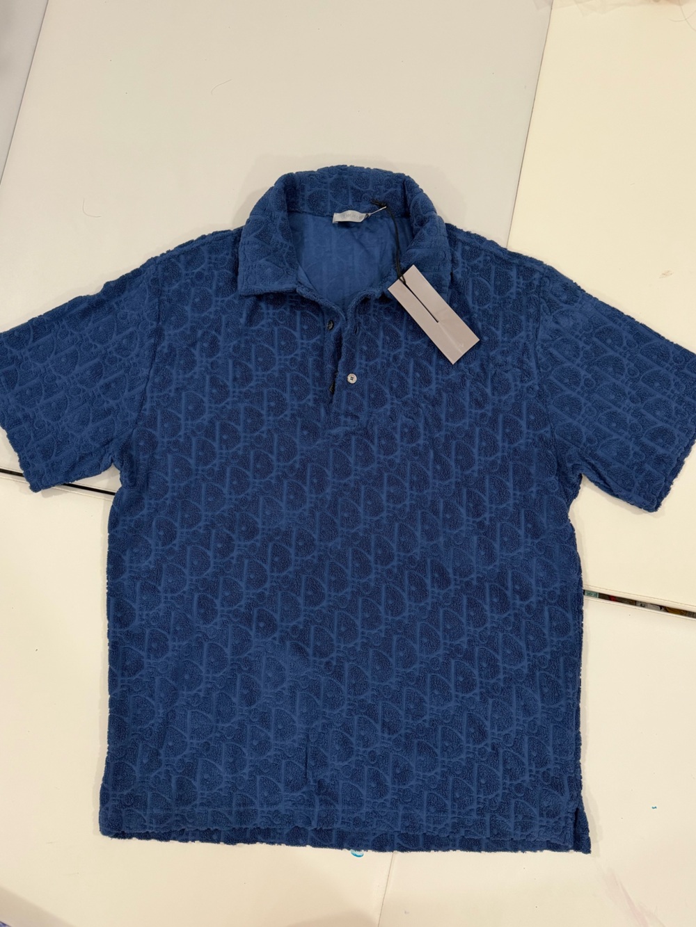 BNWT Dior Men’s Oblique Terry Cotton Polo in Size M